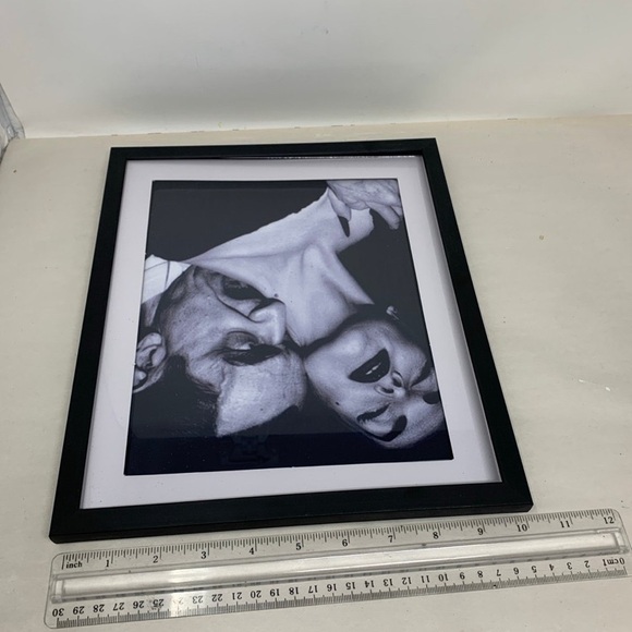 Vampira & Dracula Black Framed Art Print Halloween creepy gothic decor 12” - Picture 4 of 4